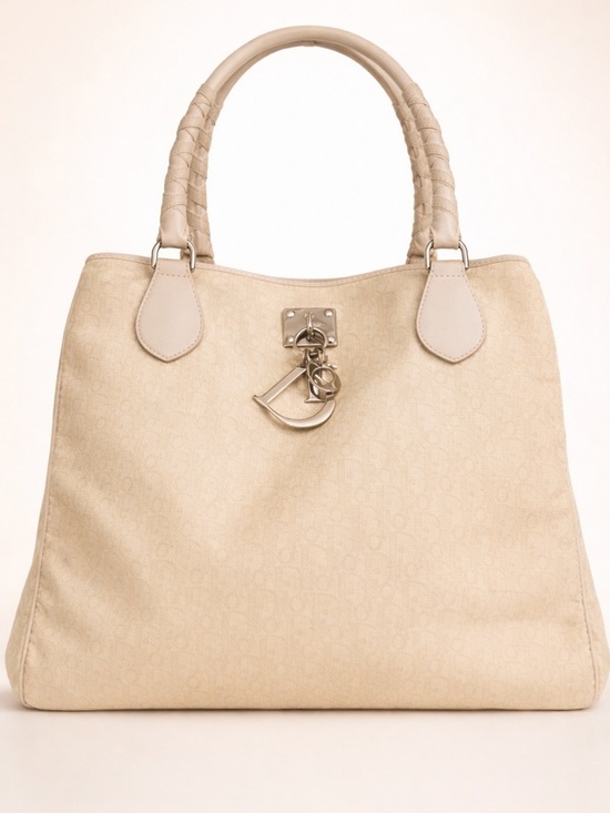 Dior Handbags - Christian Dior Diorissimo Trotter Canvas Tote Bag Cream Charm